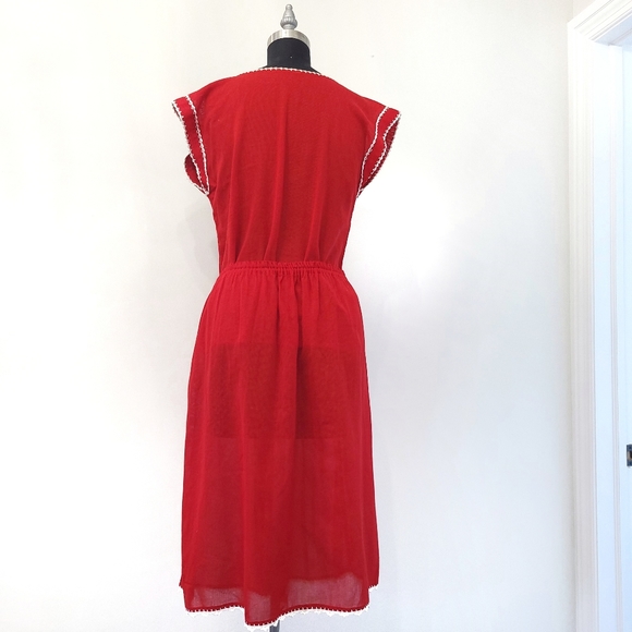 Vintage 1950s Mexican Embroidered Floral Peasant Boho Hippie Skirt Set - Picture 8 of 13